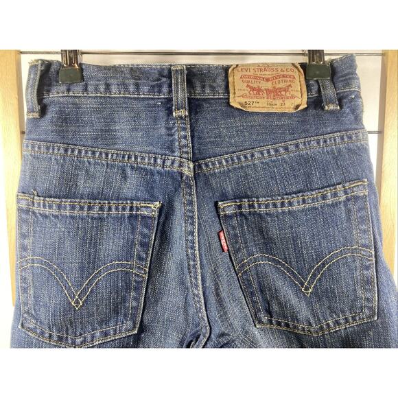 Levi's 527 Slim Bootcut Fit Red Tab Blue Jeans Crisp Boy's Size 10 23x25 - Picture 7 of 10